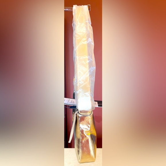 NICOLE MILLER Gold Metallic Shoulder Bag, NWT - Picture 6 of 10